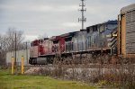 CP + CEFX AC44CW Locomotives leading a train